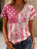 Women's Pink Ribbon Printed T-shirt