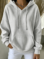 Women'S Casual Striped Hooded Printed Sportswear