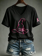 Women's Breast cancer awareness Print T-shirt
