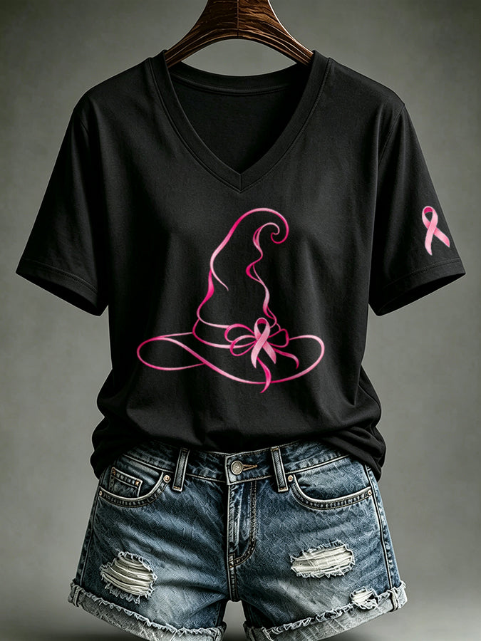 Women's Breast cancer awareness Print T-shirt