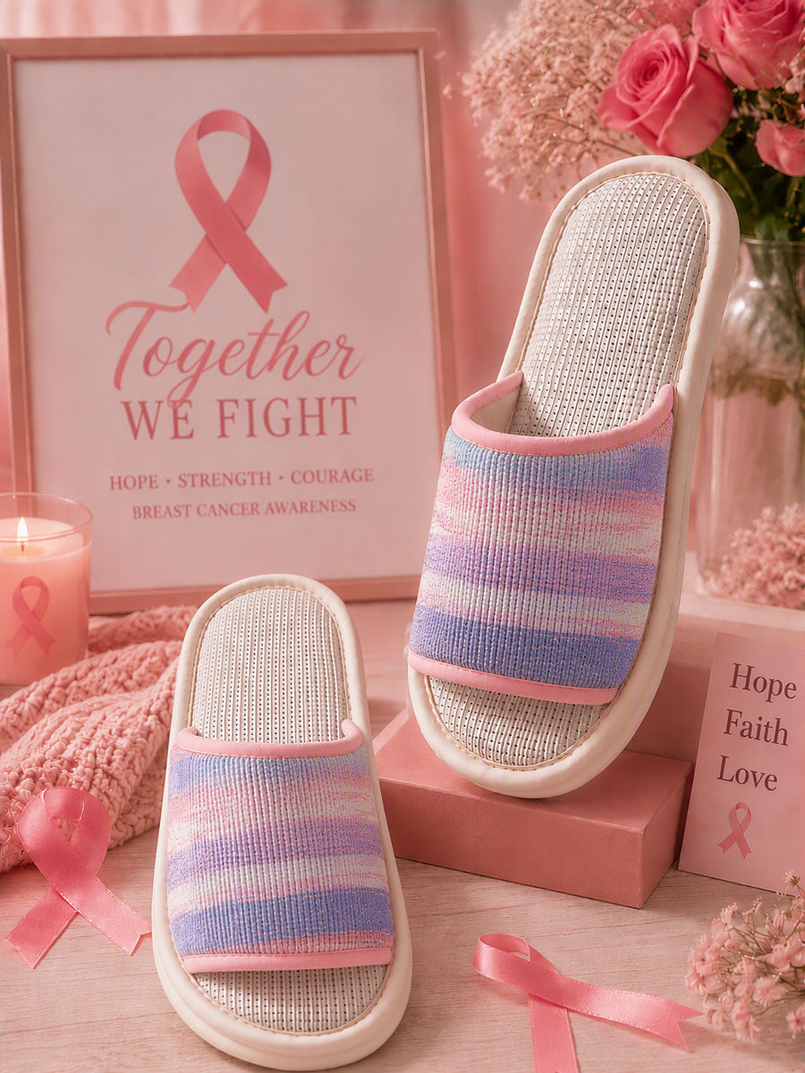 Pink Breast Cancer Casual Slippers