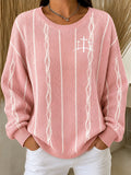 Women'S Casual Breast Cancer Promotional Printing Sweater