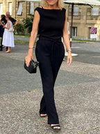 Casual Fashion Sleeveless Women Two-piece Suit