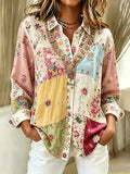 Women'S Casual Floral Art Printed Shirt