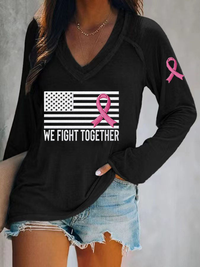 Women's Breast Cancer Awareness We Fight Together T-shirt