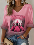 Women'S Pink Witch Print Top