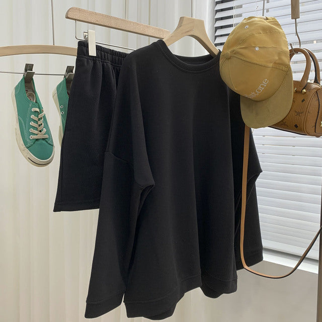 2022 New Women Spring Autumn Hoodie Mini Shorts Good Quality Cotton Material Two Pieces Sets Ladies Outfits Fashion Clothes