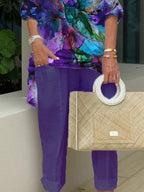 Animal Print Top And Trousers Suit