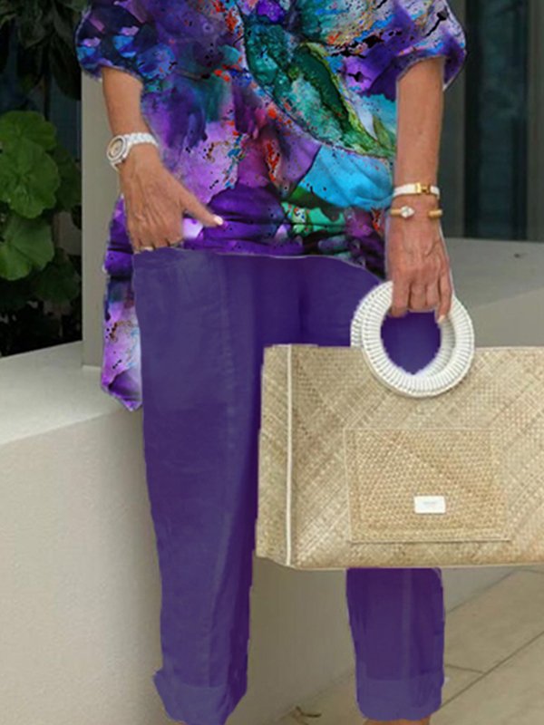 Animal Print Top And Trousers Suit