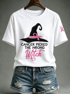 Women'S Pink Art Printed Casual T-Shirt