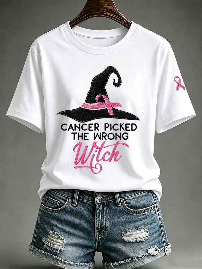 Women'S Pink Art Printed Casual T-Shirt