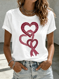 Women'S Love Ribbon Breast Cancer Promotion T-Shirt