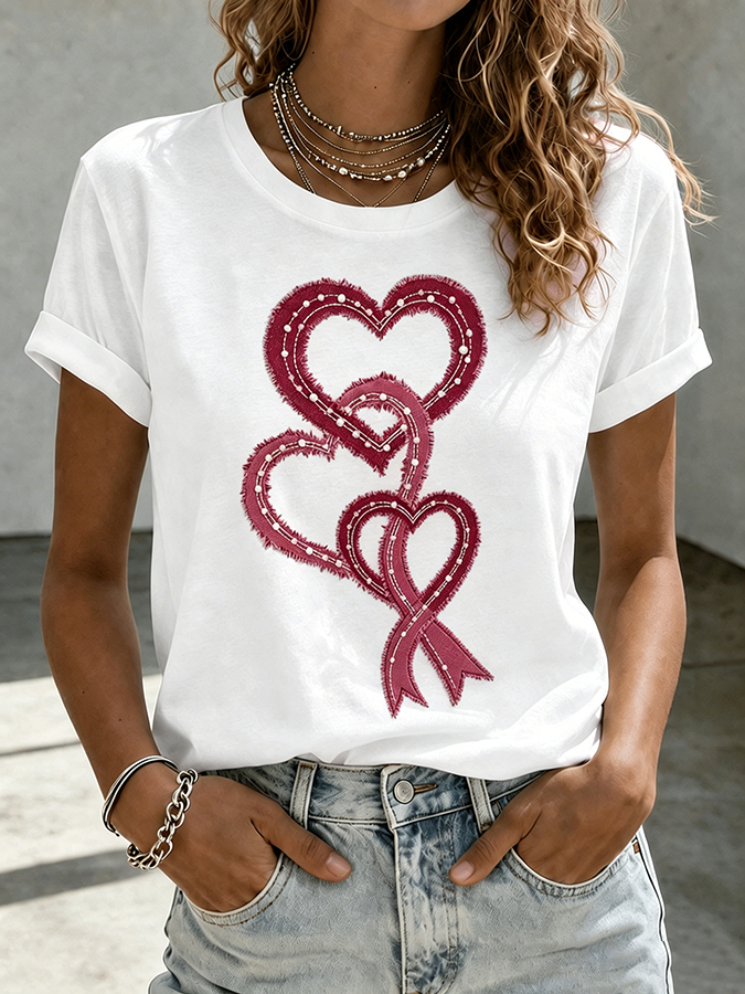 Women'S Love Ribbon Breast Cancer Promotion T-Shirt