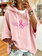 Women'S Vintage Pink Art Print Hoodie