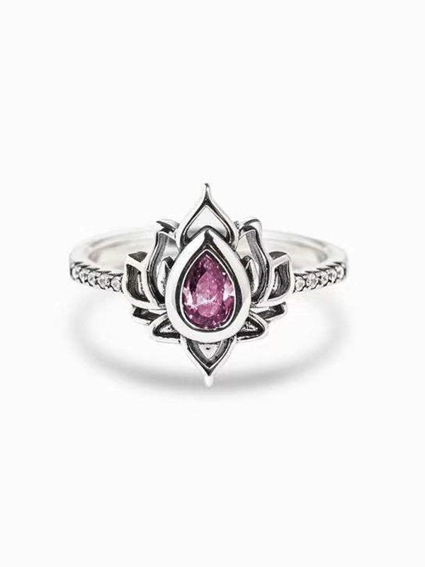 Vintage Floral All Season Metal Wedding Metal Crystal Hot List Ring Ring for Women