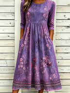 Women's Casual Plant Print Maxi Dress