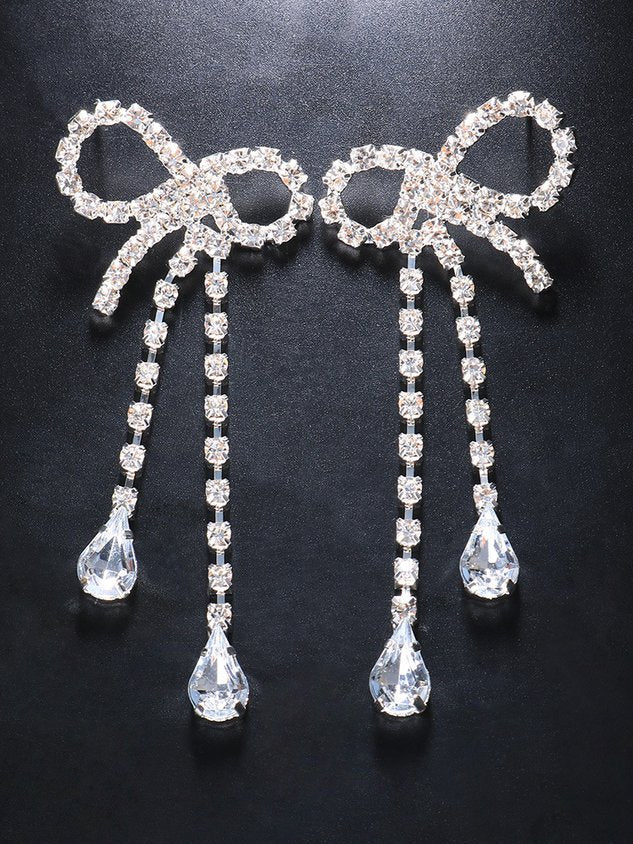 Banquet Party Tassel Drop Bow Earrings Everyday Commuter Matching