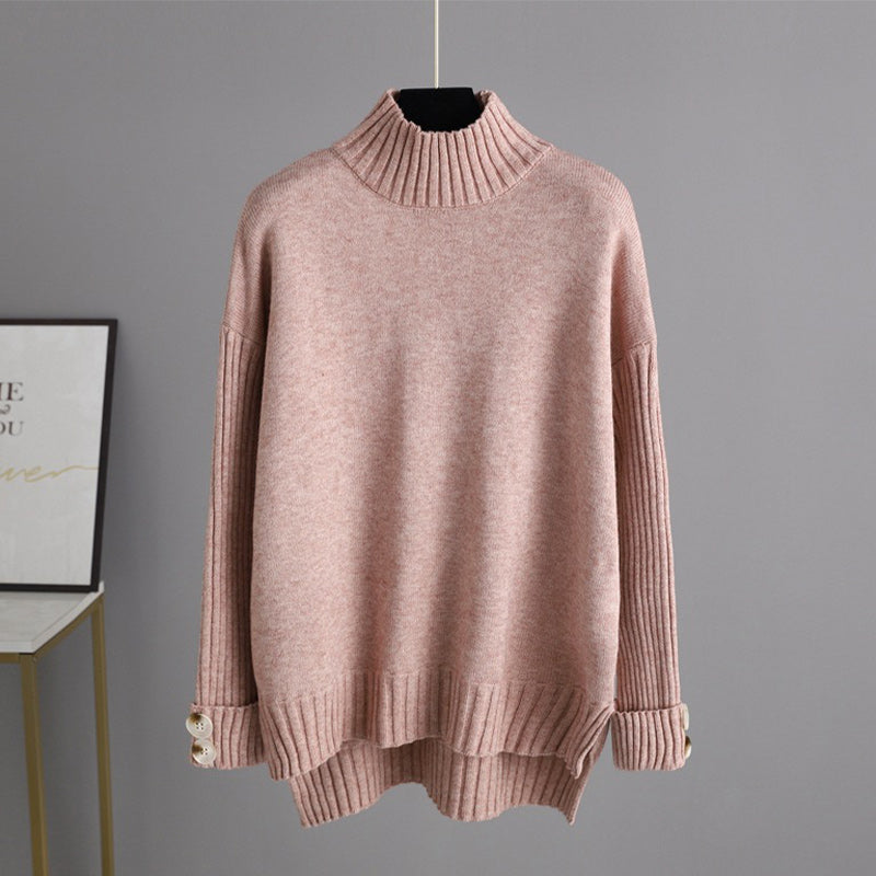Knitted Women Casual Wide Leg Pants Two Piece Set Loose Button Design Pullover And Drawstring Trouser Ladies Suit Winter Fashion