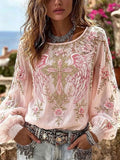 Women's Floral Faith Round Neck Top