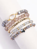 4Pcs Leisure Blue Crystal Multilayer Bracelet Set