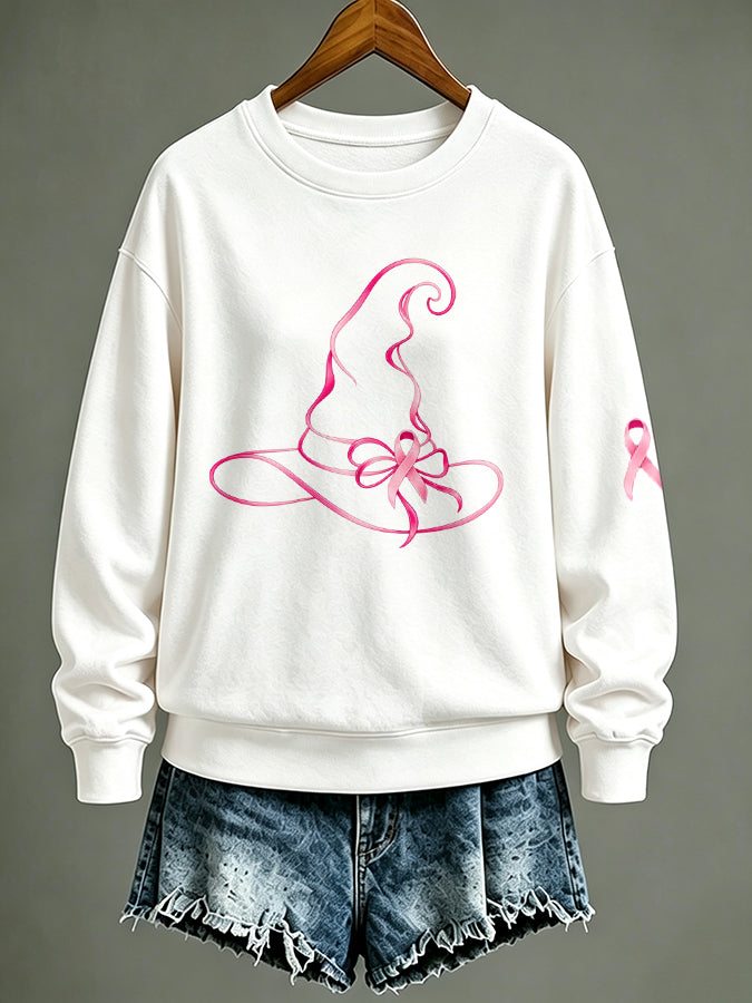 Women'S Breast cancer awareness Print Sweatshirt