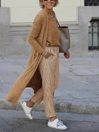 Simple Casual Loose Top Pants Coat Three Piece Suit
