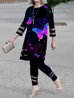 Personalized Butterfly Print Ladies Suit