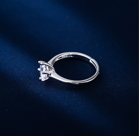 Classic six-prong solitaire diamond engagement ring