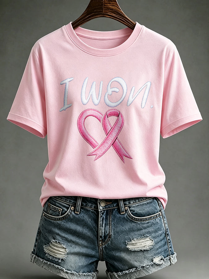 Women's Breast cancer awareness Printed Casual T-Shirt