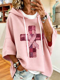 Women'S Vintage Pink Art Print Hoodie
