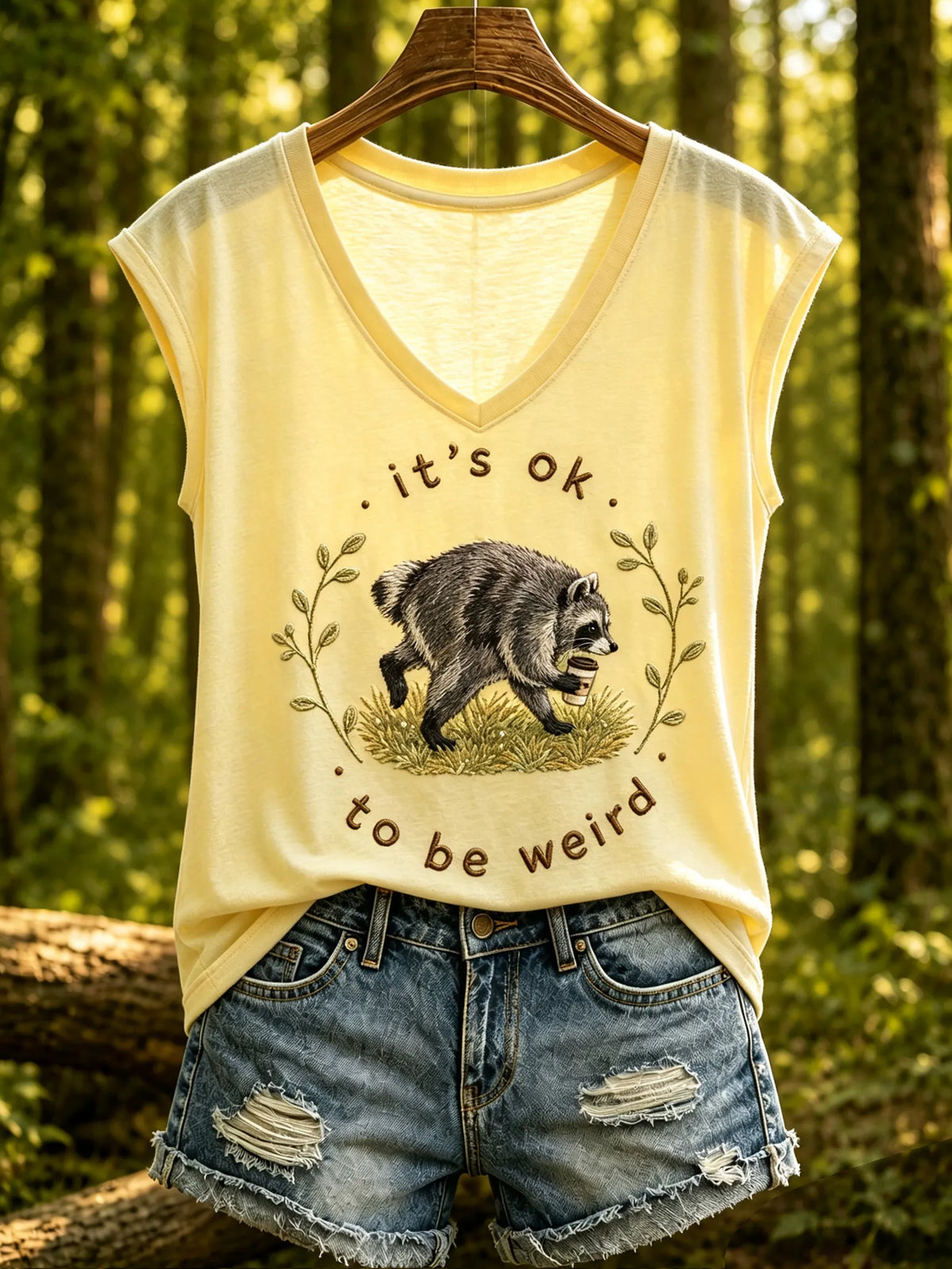 Women's Jimothy Raccoon Animal Top