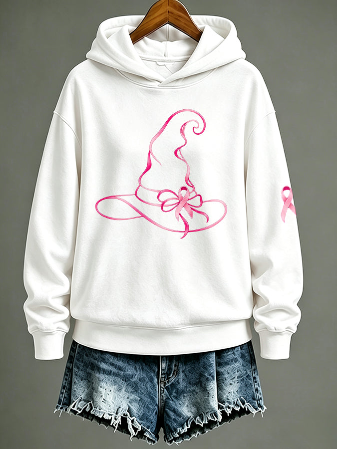 Women's Breast cancer awareness Print Hoodie