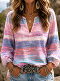 Women'S Pink Art Printed Casual Top