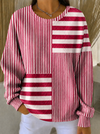 Women'S Breast Cancer Promotional Print Casual Waffle Sweatshirt