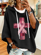 Women'S Vintage Pink Art Print Hoodie