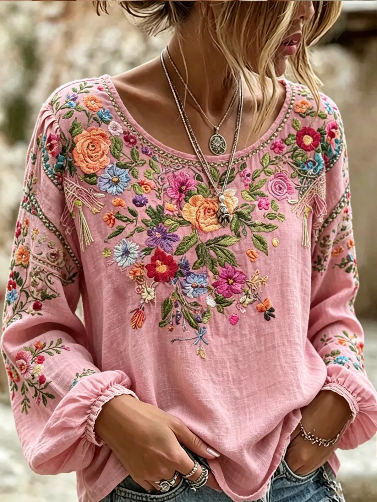 Women's  Floral Print Casual Top
