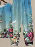 Bloom Painting Print Casual Two Piece