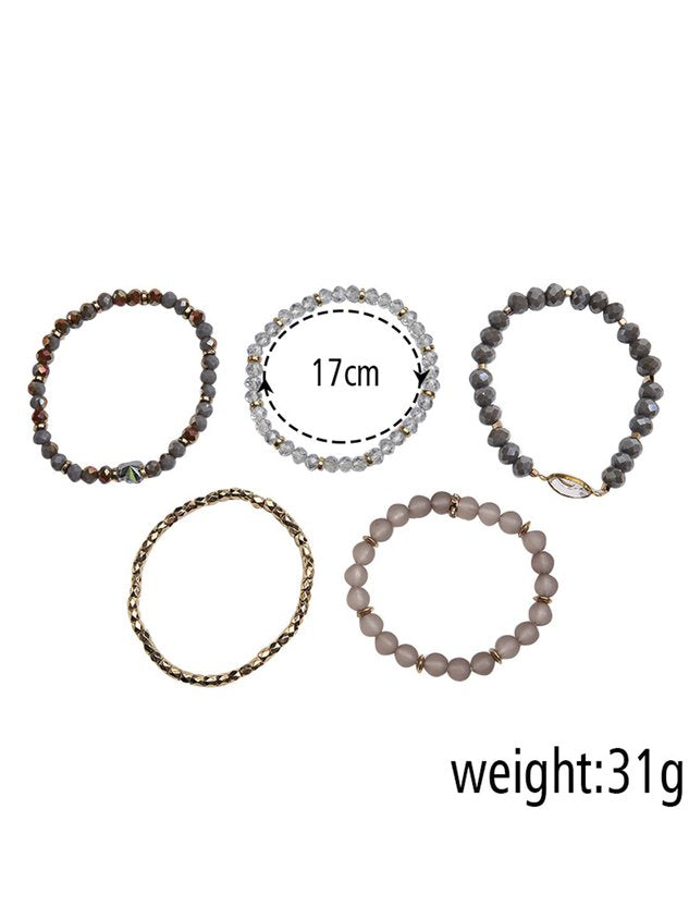 4Pcs Leisure Blue Crystal Multilayer Bracelet Set