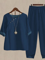 Solid Color Versatile Casual Two Piece Suits