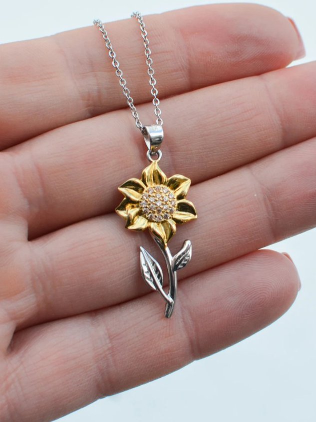 Casual Diamond Sunflower Necklace Mother's Day Valentine's Day Thanksgiving Graduation Season Gift
