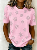 Women'S Pink Claw Print T-Shirt