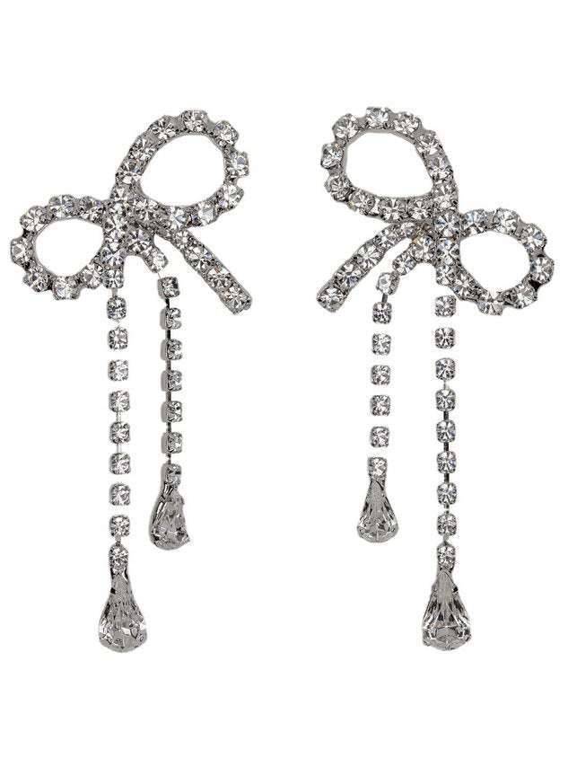 Banquet Party Tassel Drop Bow Earrings Everyday Commuter Matching