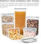 24 pcs Plastic Kitchen and Pantry Organization Canisters for Cereal, Dry Food, Flour and Sugar
