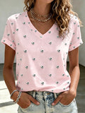 Women'S Pink Art Print Short-Sleeve T-Shirt