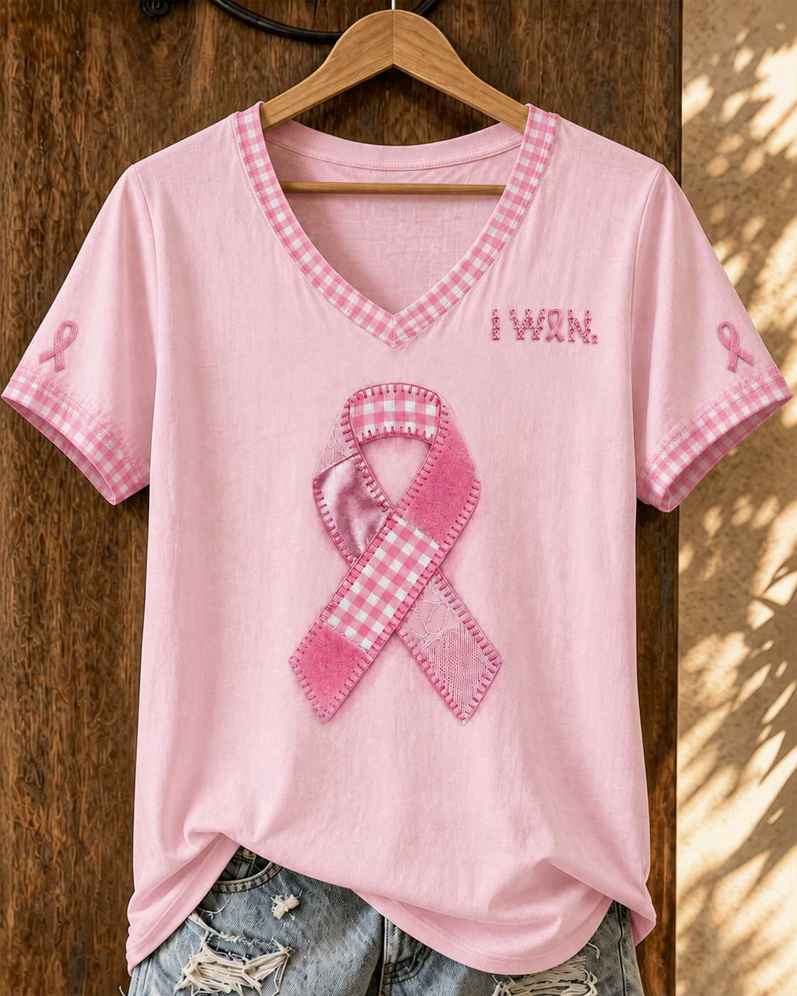 Women's Cancer Awareness Printed Short Sleeve T-shirt