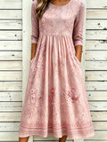 Women's Casual Plant Print Maxi Dress