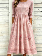 Women's Casual Plant Print Maxi Dress