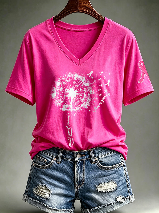 Women's Never Giver Up Print T-shirt