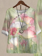 Watercolor Poppy Floral Print Set of Two