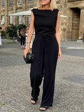 Casual Fashion Sleeveless Women Two-piece Suit